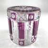 Bright Cranberry Cut Glass Vanity Jar Marked Made in France