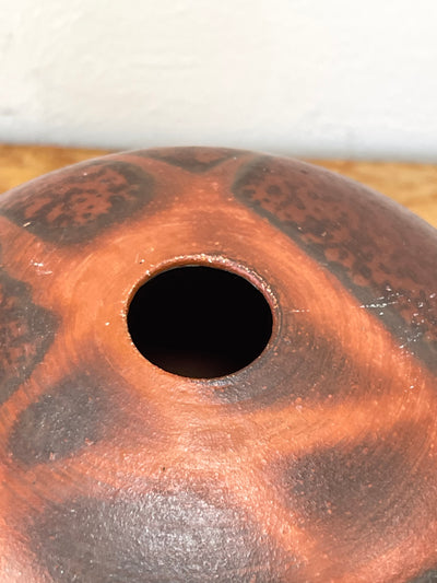 Vtg Studio Pottery Vase Orb Shaped