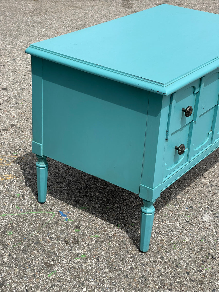 Blue Painted Low Dresser / Side Table