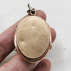 Antique English Victorian Locket Gold Filled Seed Pearl Buckle Feather