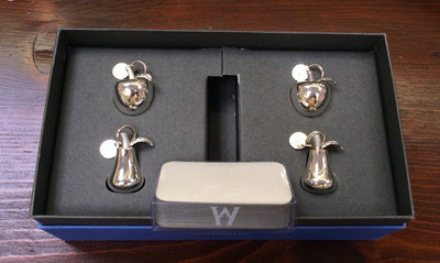 VTG Wedgwood Place Card Holder Setting Dinner Table Christmas Silver Party MIB - Set 4