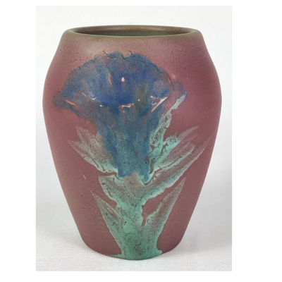 Vintage 1905 Rookwood Burgundy Matte Glaze Vase by Artist Sallie Toohey