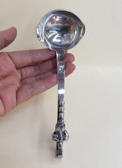 Vintage Sterling Gravy Ladle F. Ramirez Soup Spoon Blossom Mexico Silver 925