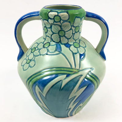 1930s Phoenix Blue & Green Floral Classic Jug by Thomas Forester & Sons #1