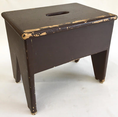 Vintage rustic Brown wooden step stool at The Mart Collective in Venice LA, CA