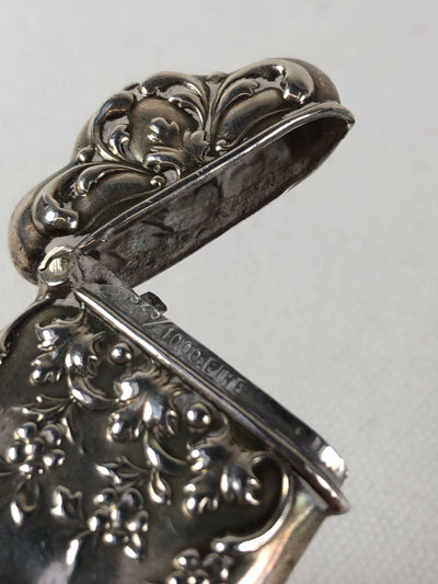 Antique Sterling Silver Match Case Repousse