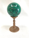 1970s faux malachite sphere on wood stand at The Mart Collective in Venice, CA