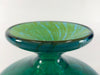Vibrant Blue & Green Ming Pattern Vase Mdina Glass Malta Signed